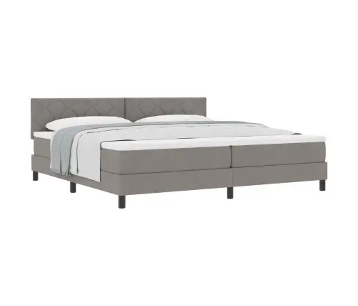 Kontinentālā Gulta Ar Matraci Pelēkbrūna 200 X 200 Cm Audums Vidaxl