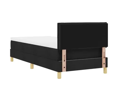 Kastītes Gulta Ar Matraci Melnā Krāsā 80X200 Cm Audumā Vidaxl