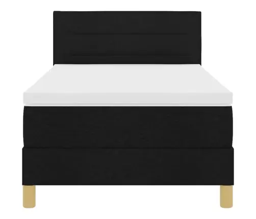 Kastes Atsperu Gulta Ar Matraci Melna 90X190 Cm Audums Vidaxl