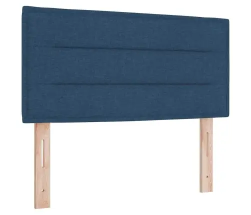 Kastītes Atsperu Gulta Ar Matraci Zila 90 X 190 Cm Audums Vidaxl