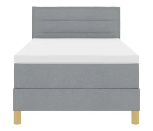 Gulta Ar Matraci Gaiši Pelēka 90X200 Cm Audums Vidaxl