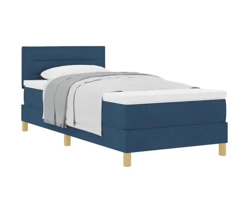 Pakošanas Gulta Ar Matraci Zila 90X200 Cm Audums Vidaxl