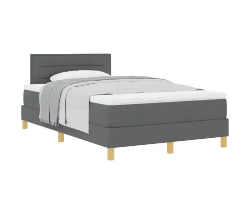 Pavasara Gulta Ar Matraci, Tumši Pelēka, 120X190 Cm, Audums Vidaxl