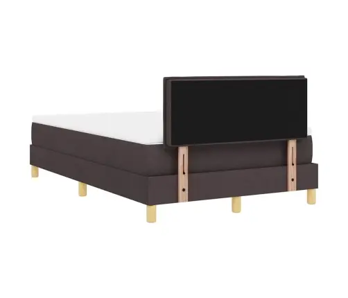 Kontinentālā Gulta Ar Matraci Tumši Brūna 120 X 190 Cm Audums Vidaxl