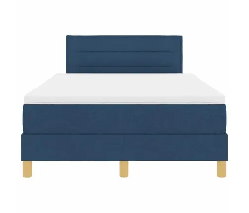 Kontinentālā Gulta Ar Matraci Zila 120 X 190 Cm Audums Vidaxl