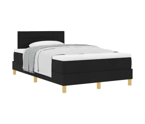 Kaste Pamatne Gulta Ar Matracis Melna 120X200 Cm Audums Vidaxl