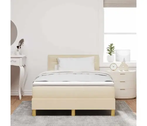 Gultas Atsperes Gulta Ar Matraci Krēmkrāsas 120X200 Cm Vidaxl