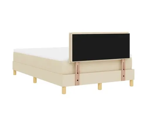 Gultas Atsperes Gulta Ar Matraci Krēmkrāsas 120X200 Cm Vidaxl