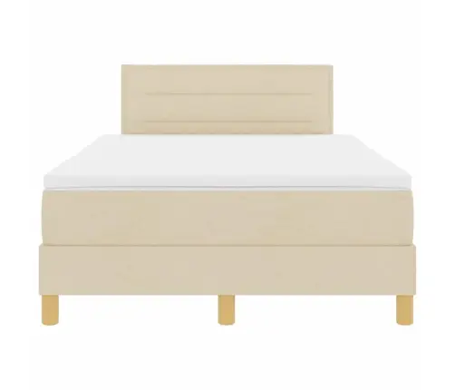 Gultas Atsperes Gulta Ar Matraci Krēmkrāsas 120X200 Cm Vidaxl