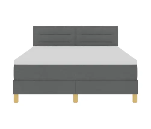 Kastītes Atsperu Gulta Tumši Pelēks 160 X 200 Cm Audums Vidaxl