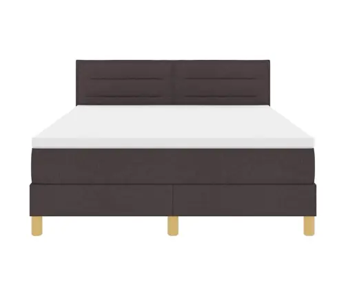 Kastītes Atsperu Gulta Tumši Brūna 160 X 200 Cm Audums Vidaxl