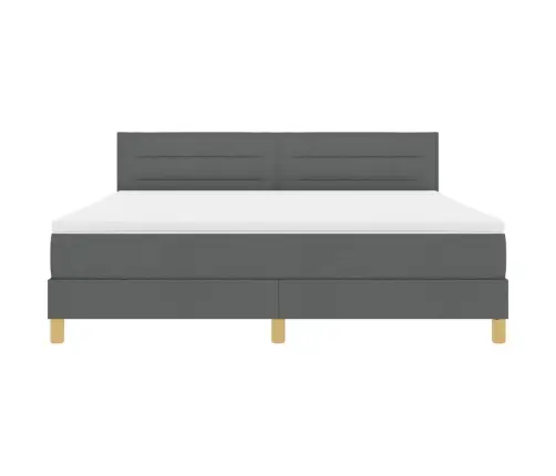 Kastītes Atsperu Gulta Tumši Pelēks 180 X 200 Cm Audums Vidaxl