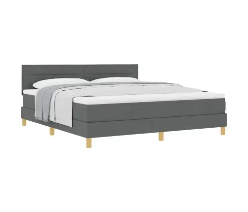 Kastītes Atsperu Gulta Tumši Pelēks 180 X 200 Cm Audums Vidaxl