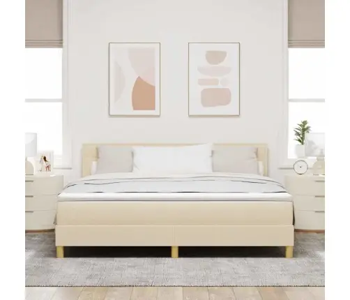 Kontinentālā Gulta Ar Matraci Krēmkrāsa 180 X 200 Cm Audums Vidaxl