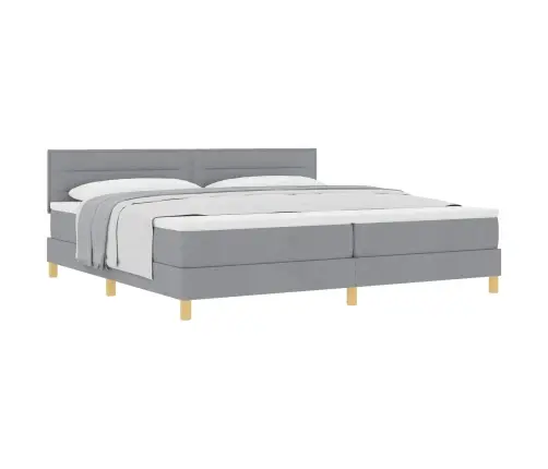 Kastītes Atsperu Gulta Gaiši Pelēks 200 X 200 Cm Audums Vidaxl