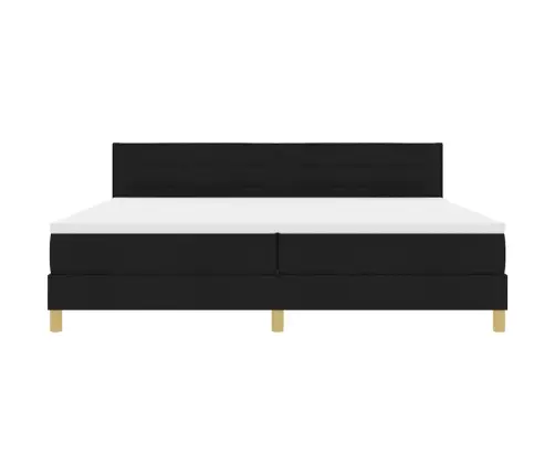 Gulta Ar Matraci Melnā Krāsā 200X200 Cm Audums Vidaxl