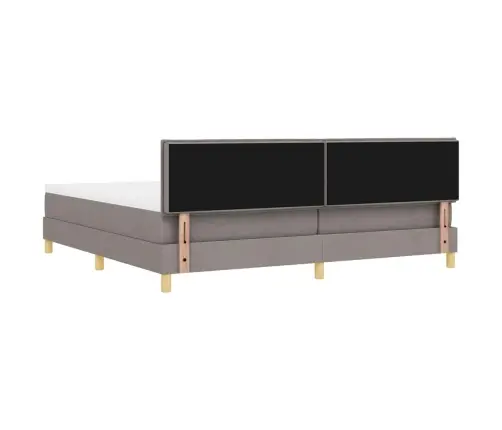 Kastītes Atsperu Gulta Pelēkbrūna 200 X 200 Cm Audums Vidaxl