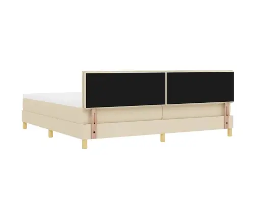 Kiemas Lova Su Čiužiniu Kreminė 200 X 200 Cm Audinys