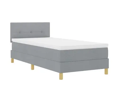 Kontinentālā Gulta Ar Matraci Gaiši Pelēka 80 X 200 Cm Audums Vidaxl