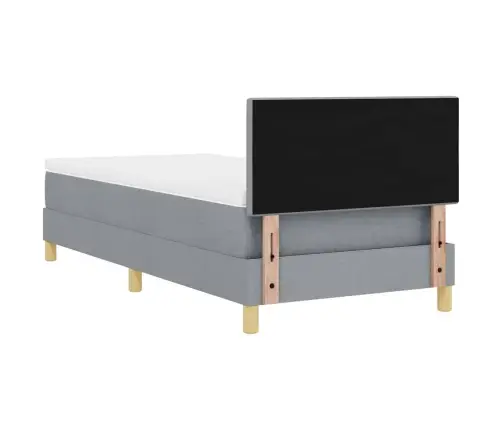 Kontinentālā Gulta Ar Matraci Gaiši Pelēka 80 X 200 Cm Audums Vidaxl