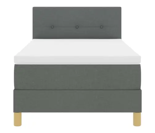 Kastes Atsperes Gulta Ar Matraci Tumši Pelēka 90X190 Cm Audums Vidaxl