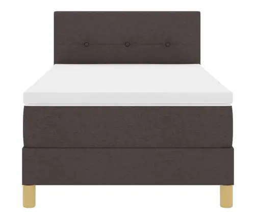 Kontinentālā Gulta Ar Matraci Tumši Brūna 90 X 190 Cm Audums Vidaxl