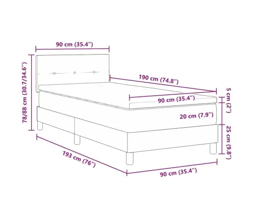 Vedruvoodi Madratsiga Madratsiga Peaga Cream 90 X 190 Cm Kangas