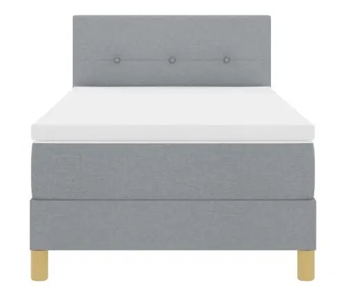 Kastes Atsperu Gulta Ar Matraci Gaiši Pelēks 100X200 Cm Audums Vidaxl