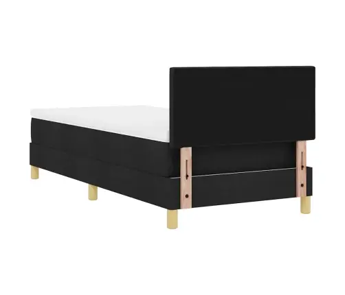 Kastes Atsperu Gulta Ar Matraci Melnā 100X200 Cm Audums Vidaxl