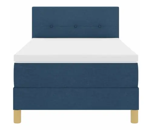 Kastes Pavasara Gulta Ar Matraci Zils 100X200 Cm Auduma Vidaxl