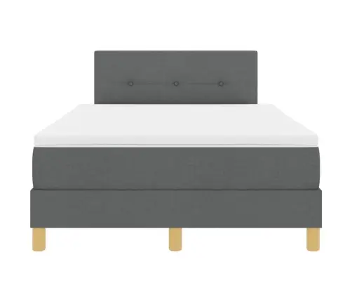 Kastes Atsperu Gulta Ar Matraci, Tumši Pelēka, 120X190 Cm, Audums Vidaxl