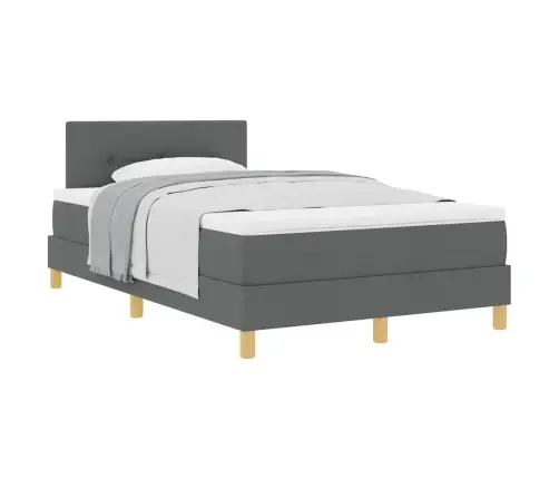 Kastes Atsperu Gulta Ar Matraci, Tumši Pelēka, 120X190 Cm, Audums Vidaxl