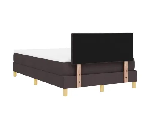 Kontinentālā Gulta Ar Matraci Tumši Brūna 120 X 190 Cm Audums Vidaxl