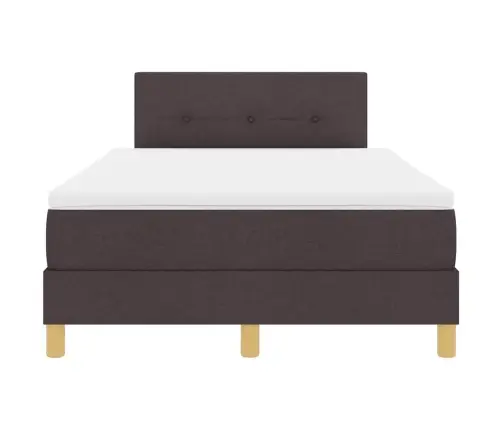 Kontinentālā Gulta Ar Matraci Tumši Brūna 120 X 190 Cm Audums Vidaxl