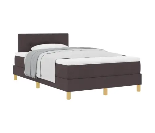 Kontinentālā Gulta Ar Matraci Tumši Brūna 120 X 190 Cm Audums Vidaxl