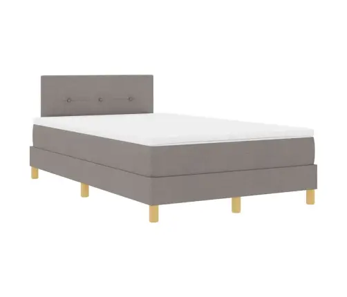 Kontinentālā Gulta Ar Matraci Pelēkbrūna 120 X 190 Cm Audums Vidaxl