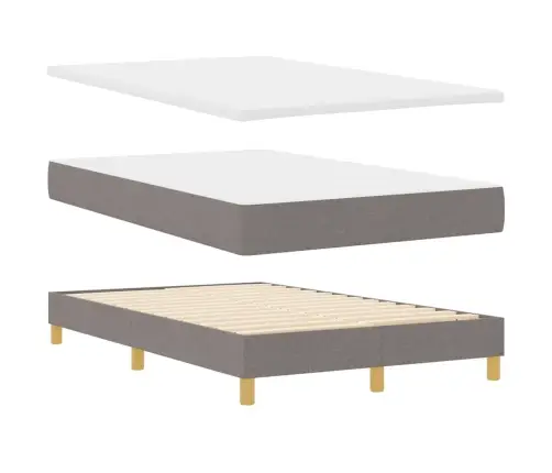 Kontinentālā Gulta Ar Matraci Pelēkbrūna 120 X 190 Cm Audums Vidaxl