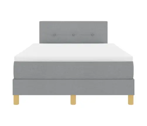 Kastes Atsperu Gulta Ar Matraci Gaiši Pelēka 120X200 Cm Audums Vidaxl