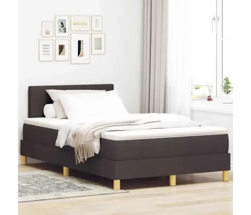 Kārba Pavasara Gulta Ar Matraci Tumši Brūnā 120X200 Cm Audums Vidaxl