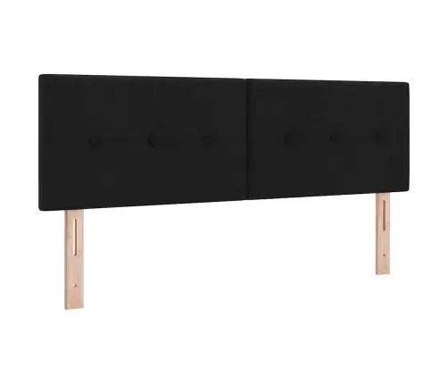 Kastītes Atsperu Gulta Ar Matraci Melna 140 X 190 Cm Audums Vidaxl