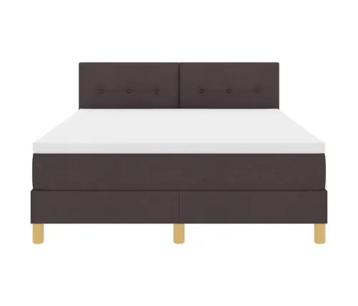 Kastītes Atsperu Gulta Tumši Brūna 160 X 200 Cm Audums Vidaxl