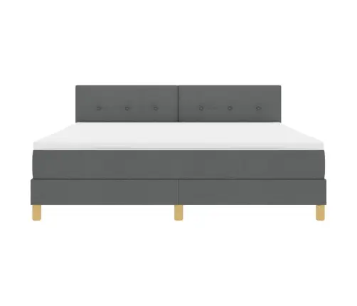 Kastītes Atsperu Gulta Tumši Pelēks 180 X 200 Cm Audums Vidaxl