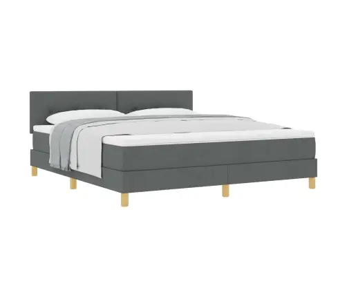 Kastītes Atsperu Gulta Tumši Pelēks 180 X 200 Cm Audums Vidaxl