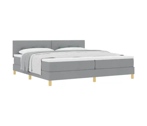 Spyruoklinė Lova Su Čiužiniu Šviesiai Pilka 200 X 200 Cm