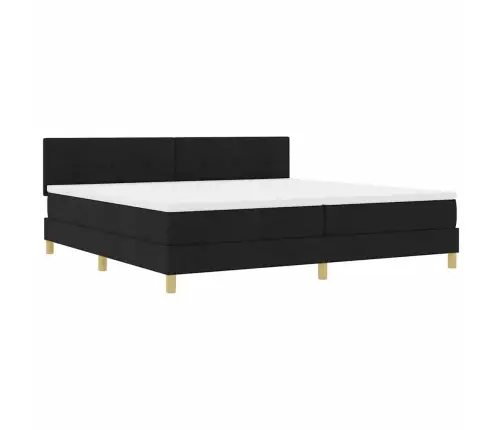 Kastītes Gulta Ar Matraci Melna 200X200 Cm Audums Vidaxl