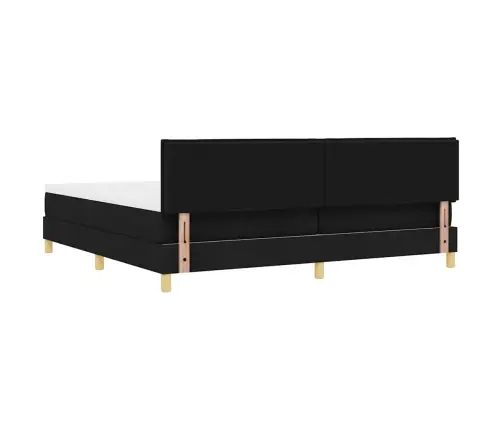 Kastītes Gulta Ar Matraci Melna 200X200 Cm Audums Vidaxl