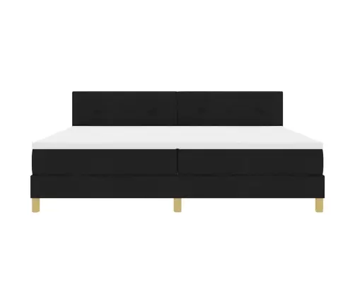Kastītes Gulta Ar Matraci Melna 200X200 Cm Audums Vidaxl
