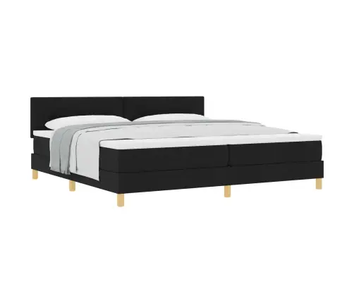 Kastītes Gulta Ar Matraci Melna 200X200 Cm Audums Vidaxl