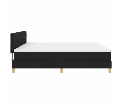 Kastītes Gulta Ar Matraci Melna 200X200 Cm Audums Vidaxl