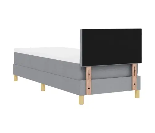 Kastītes Atsperu Gulta Ar Matraci Gaiši Pelēks 80X200 Cm Audums Vidaxl